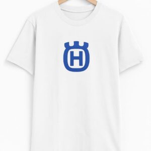 Blue Husqvarna logo print