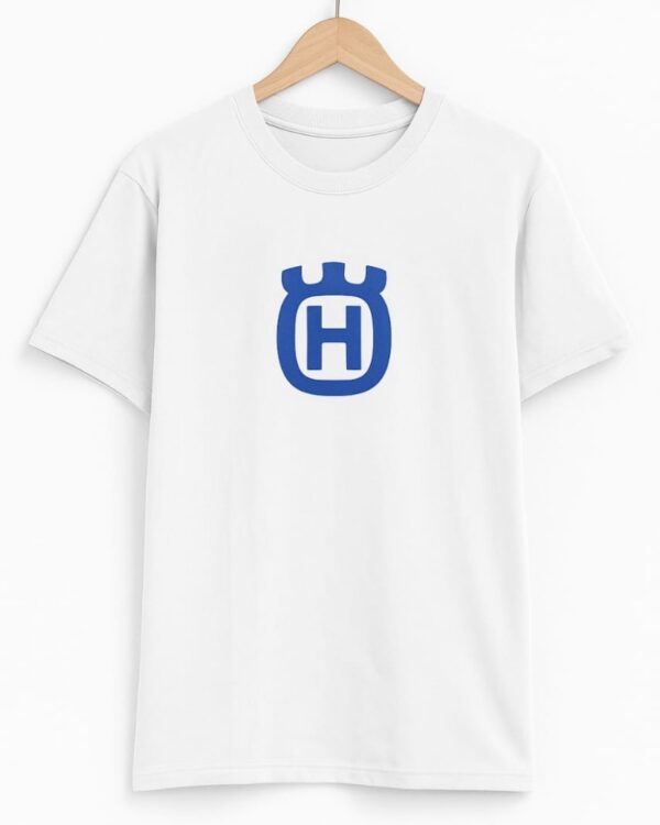 Blue Husqvarna logo print